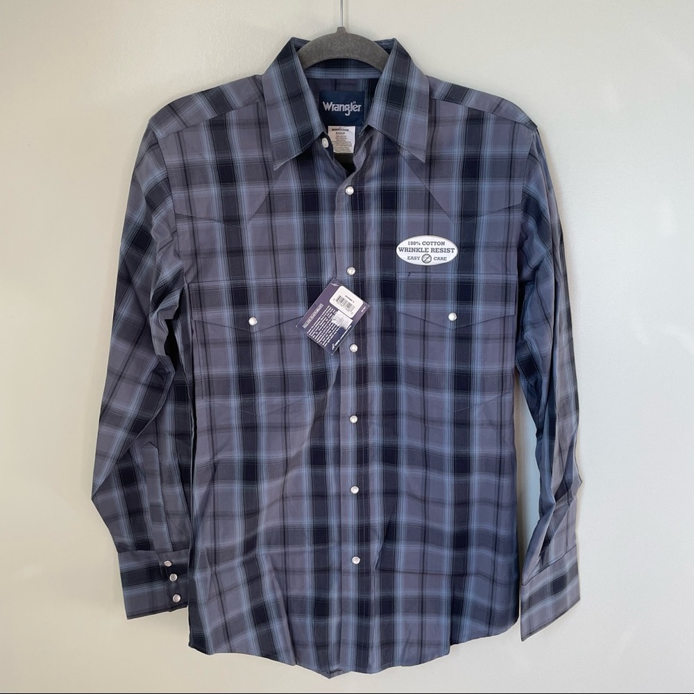 Wrangler Western Shirt Pearl Snap Down Men’s Long sleeve Shirt - S